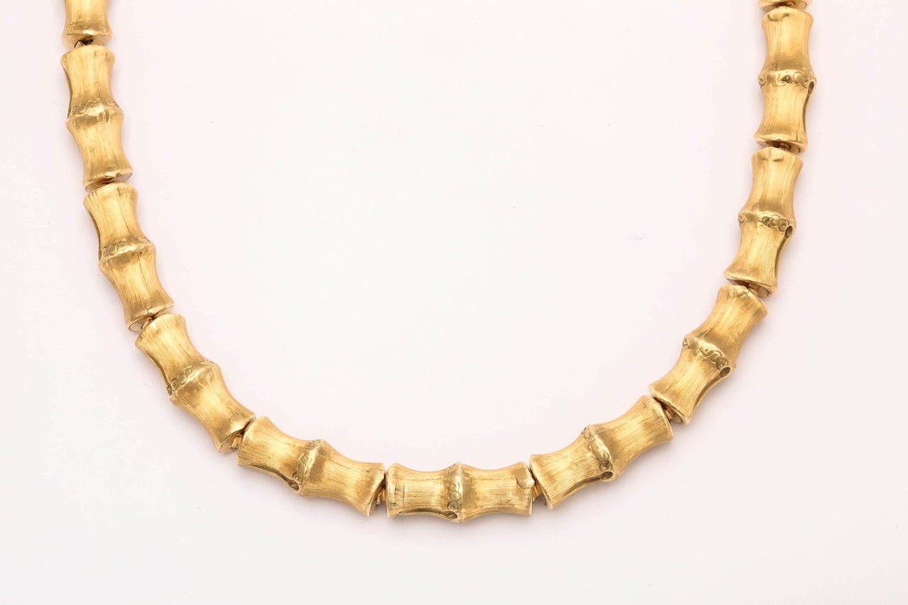 Segmented Gold Bamboo Necklace 1